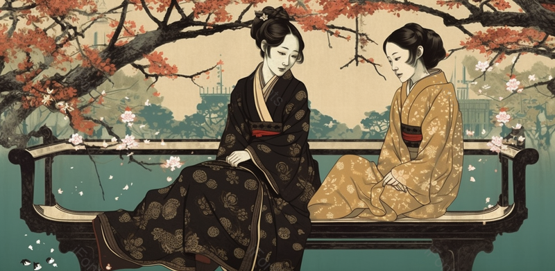 两个女人坐在椅子上卡通手绘母亲节小时候原创插画海报素材,插画/手绘图,插画/手绘图库,插画/手绘图下载,插画/手绘
